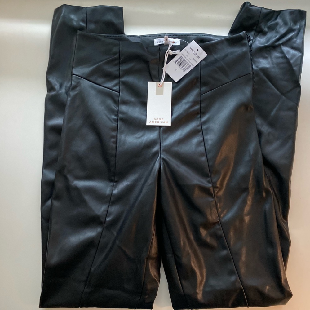 NWT Good American Faux Leather pant.